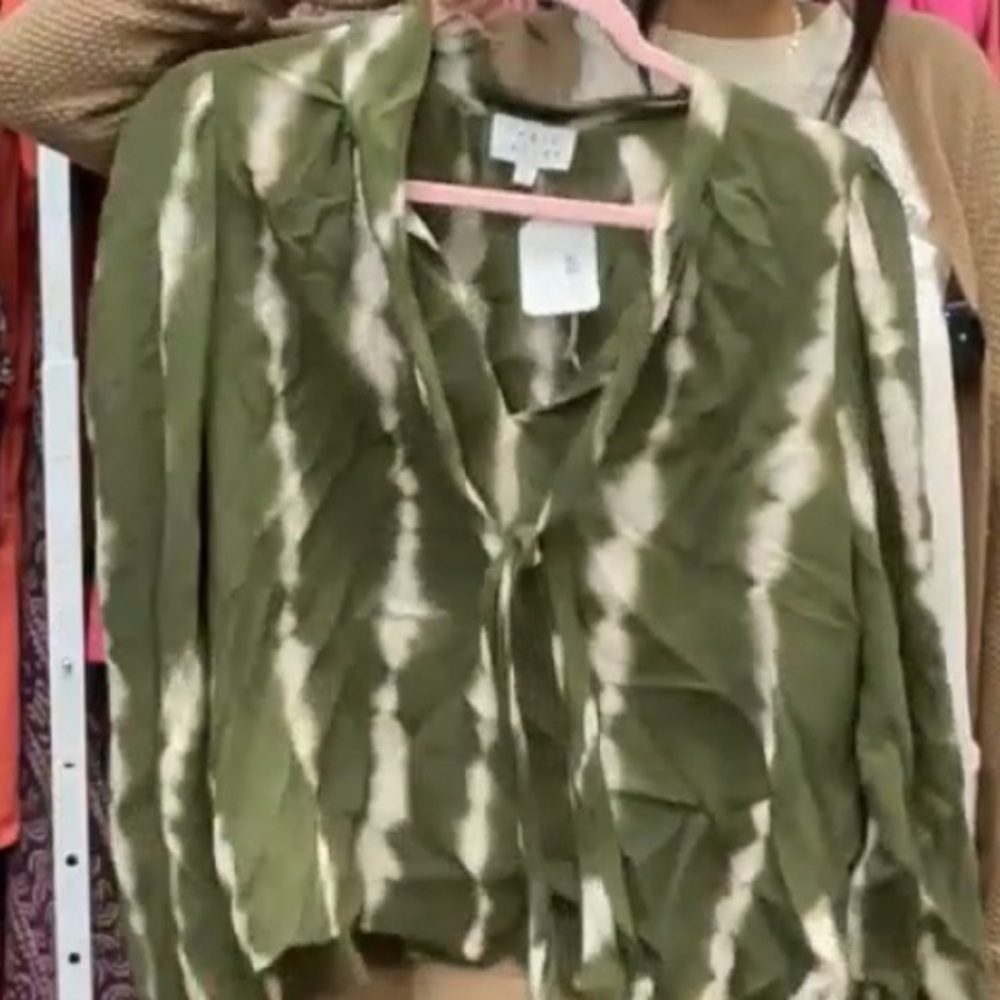 Tanya Taylor size medium, tie-dye, khaki, and ivory awesome top